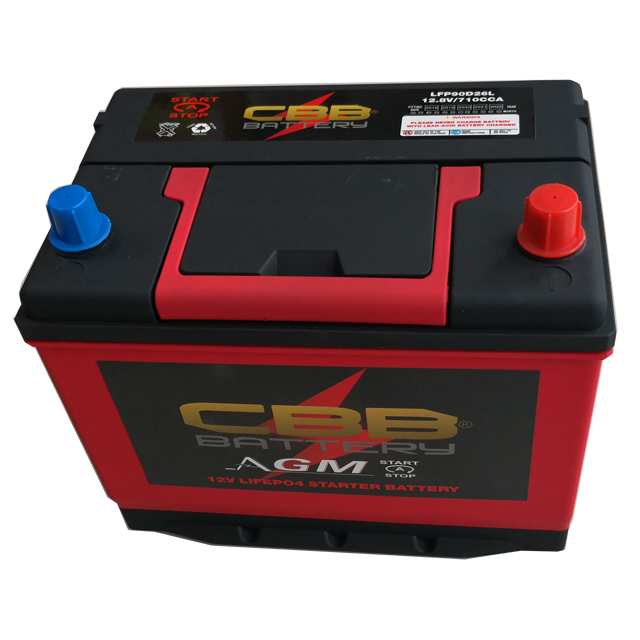12.8V 50ah Automotive Motorcycle Battery Lithium LiFePO4 Starter Battery AGM Car Battery 90d26L