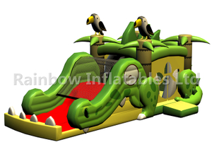 RB03103（10x4x4.5m）Inflatable Green crocodile combo for Kids