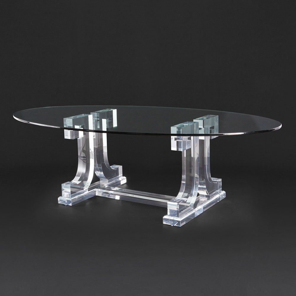 Luxury Customized Acrylic Dining Table with Glass Table Top Buy