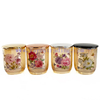 Vintage Empty Amber Luxury 8oz Cylinder Vesseles Glass Candle Jars with Lids