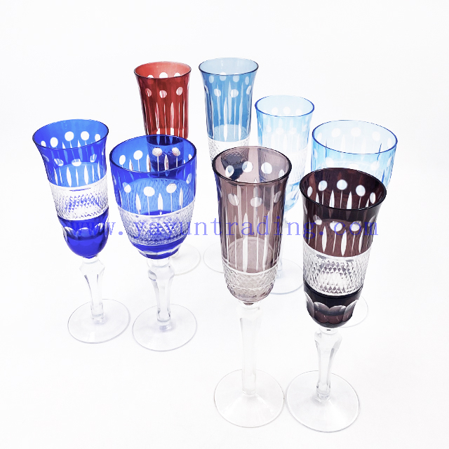 Special Champagne Flute Glass Cup New Design Wine Glass Goblet For Bar Colored Handmade Stemware