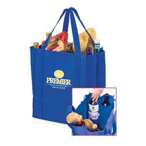Trend Non-Woven 4 Bottle Drink Tote with Grocery bag