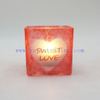 4oz 120ml Personalized Hearts Matte Square Valnetine's Day Glass Candle Tumbler 