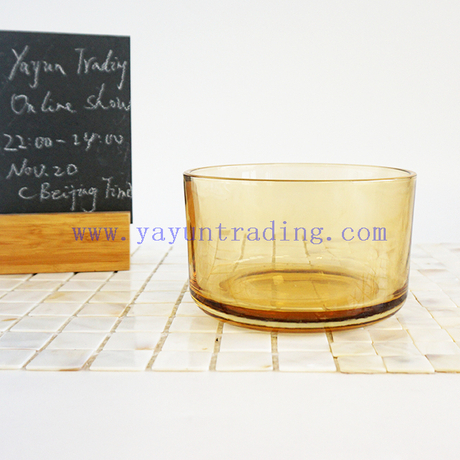 250ml 395ml 480ml gold silver rim for white candle holder glass