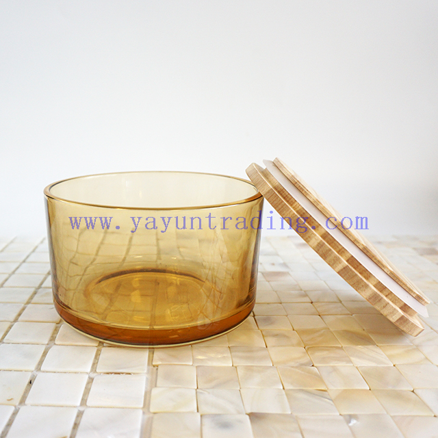 250ml 395ml 480ml gold silver rim for white candle holder glass luxury candle  vessels with lids