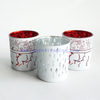 200ml Matte White Holiday Candle Jars With Laser Engraved Silver Gold Red Mercury Lantern Candle Holders