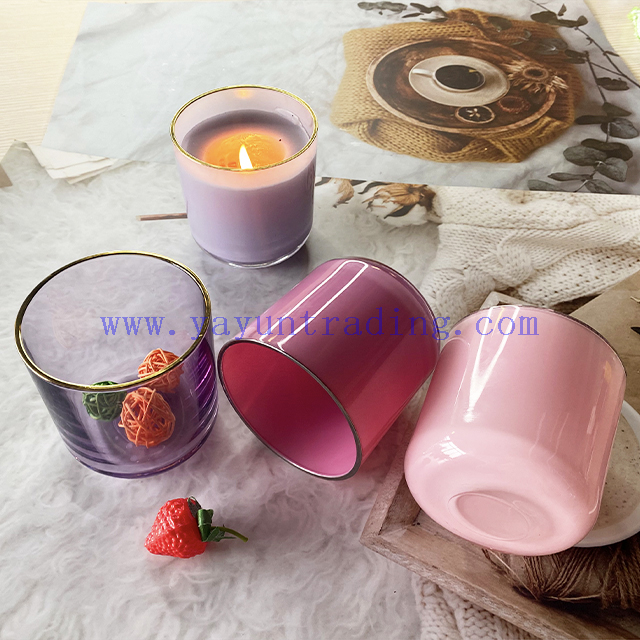 Hot Selling Luxury Colorful Home Decor Empty Custom Container Glass Candle Jar