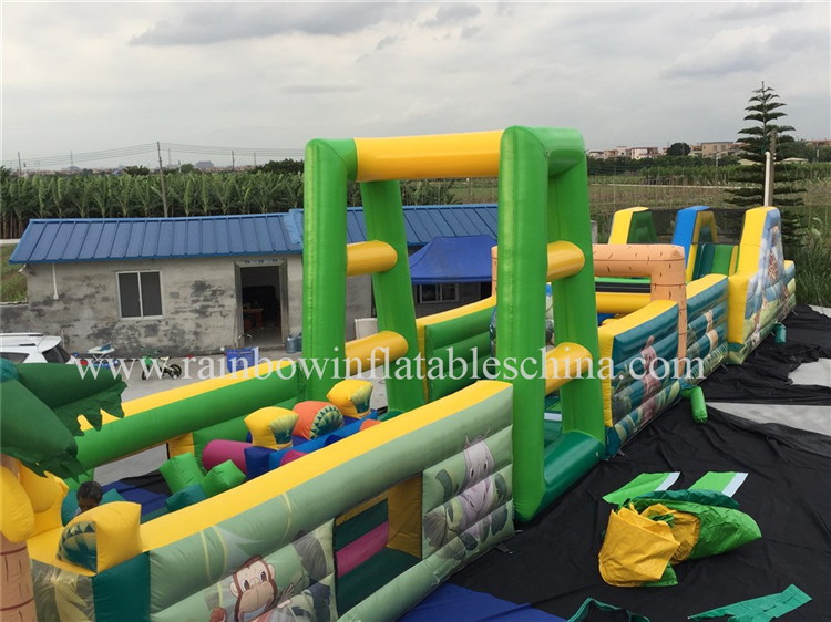 RB5038-2(25x3.7x5m) Inflatable Giant Jungle Theme Games/Inflatable Obstacle Course For Sale