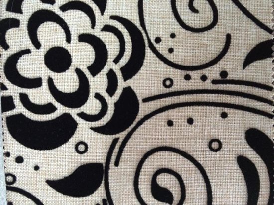 2016 Linen Polyester Fabric with Flocking