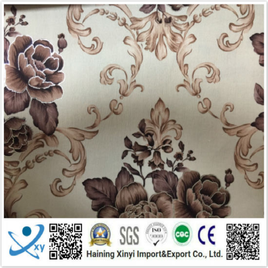 Hot Sell High Quality Floral Pattern Scuba Flock Printing Fabric for Garment