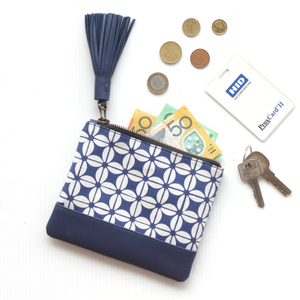 Fashion Leather Zipper Coin Pouch Card Holder Cotton Cash Wallet