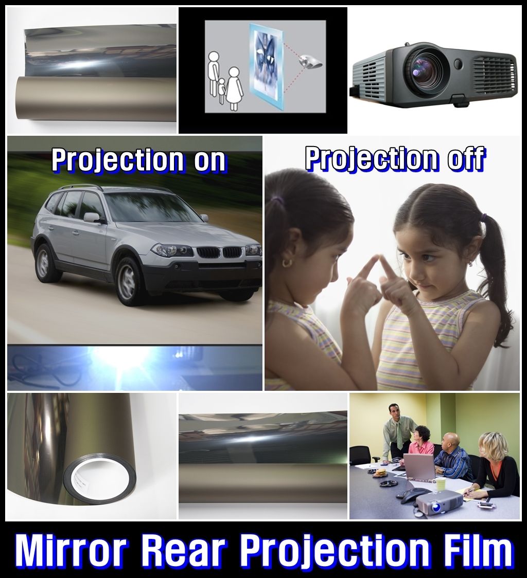 mirror rear projection film, holographic rear projection film, window