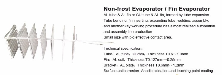 Evaporador de tubo de alambre Bundy de hierro blanco para refrigerador