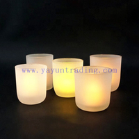 260ml Round Bottom Gift Decorate Frosted Translucent Glass Candle Jar