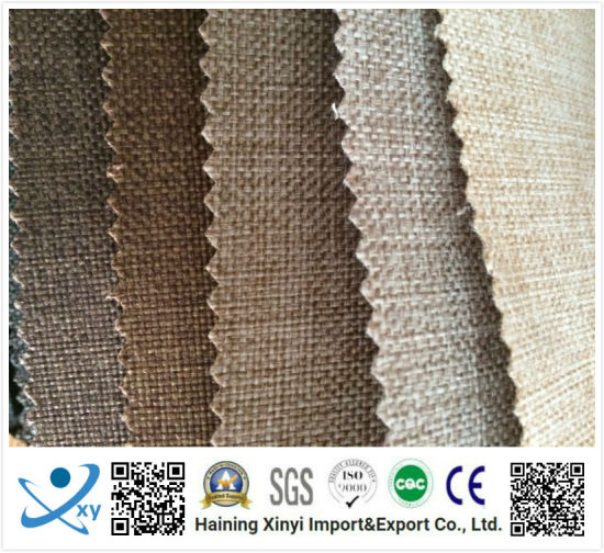 Fashion High Quality Bonded Brushed Cationic Polyester Imitation Cotton Linen Sofa Fabric