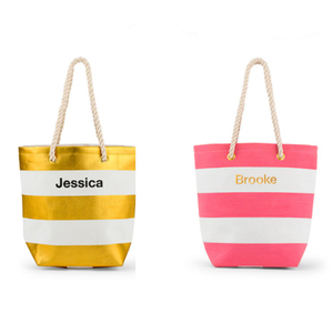 Womens Fashion Nautical Beach Striped Canvas Shoulder Bag Tote Handbag Messenger Bag
