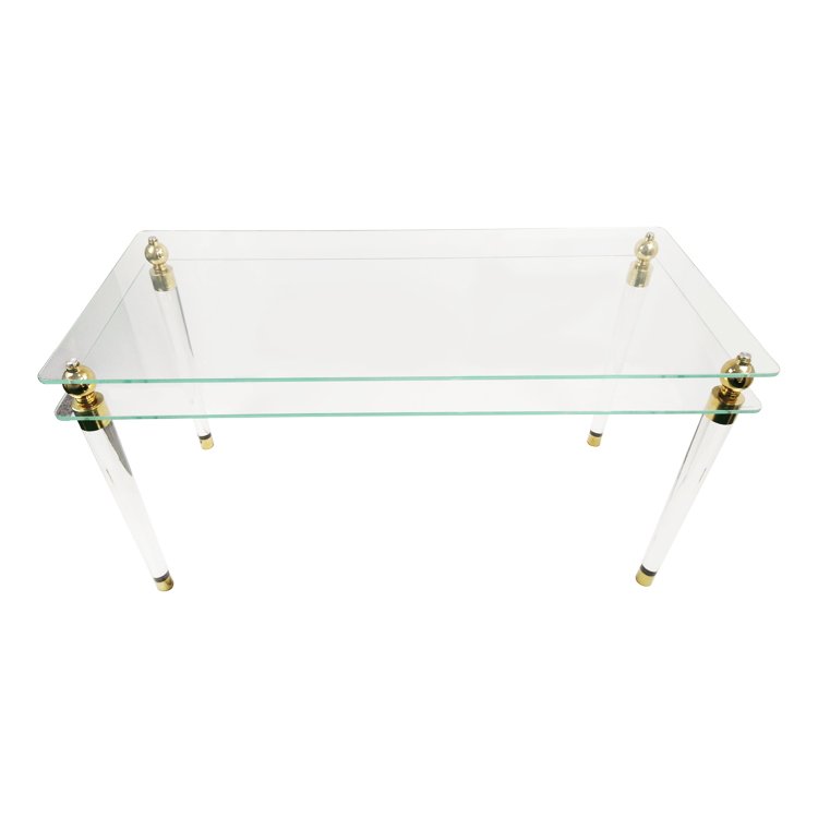 Clear Acrylic Furniture Legs Dining Table With Double Glass Top Buy
