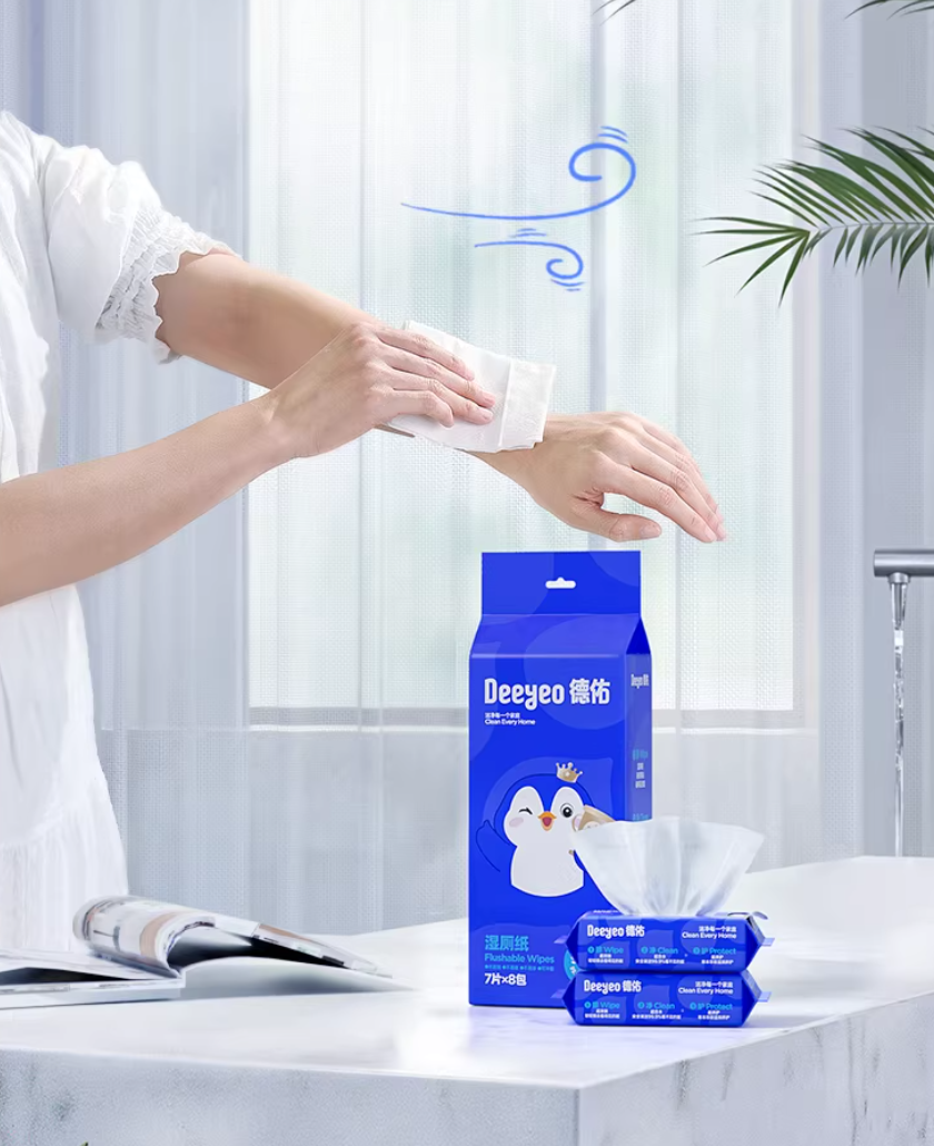 8-Pack 56-Count Flushable Toilet Wipes Paquet de 8 lingettes pour toilettes jetables, 56 unités