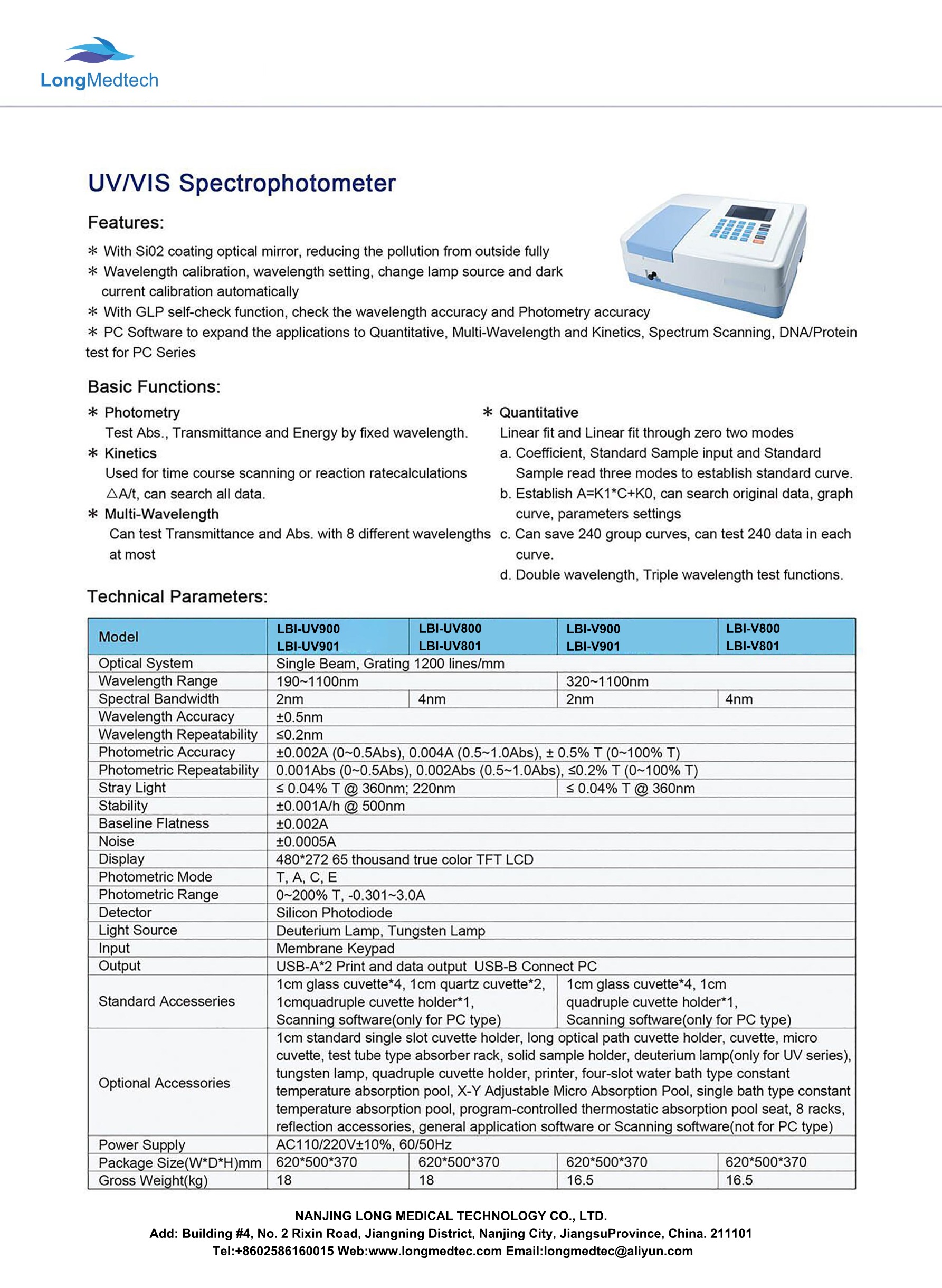 LBI-UV900 LBI-UV901 LBI-UV800 LBI-UV801 Spectrophotom&egrave;tre UV VIS-(1)-1