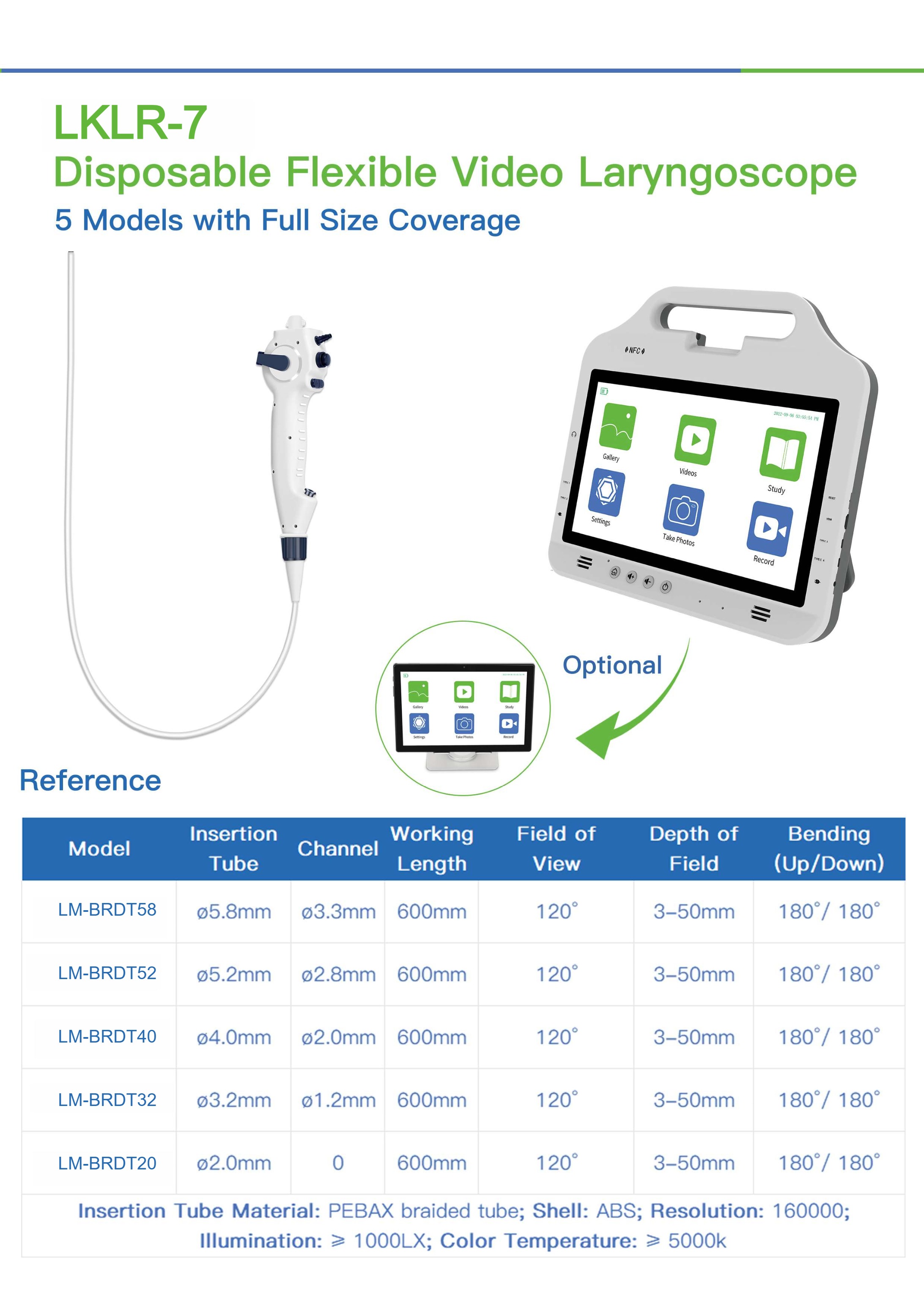 LKLR-6 Уян видео ларингоскоп LKLR-7 Нэг удаагийн уян хатан видео ларингоскоп-3