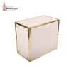 leather Rectangular trash box metal frame Trash box Small Garbage Container Bin for Bathrooms, Kitchens, Home Offices, Craft Rooms - Bamboo Veneer, Brown