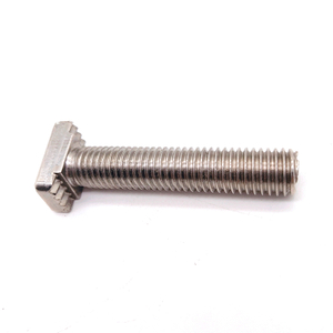 Perno T de cabeza romboidal de acero inoxidable M12 con dientes antideslizantes para muro cortina