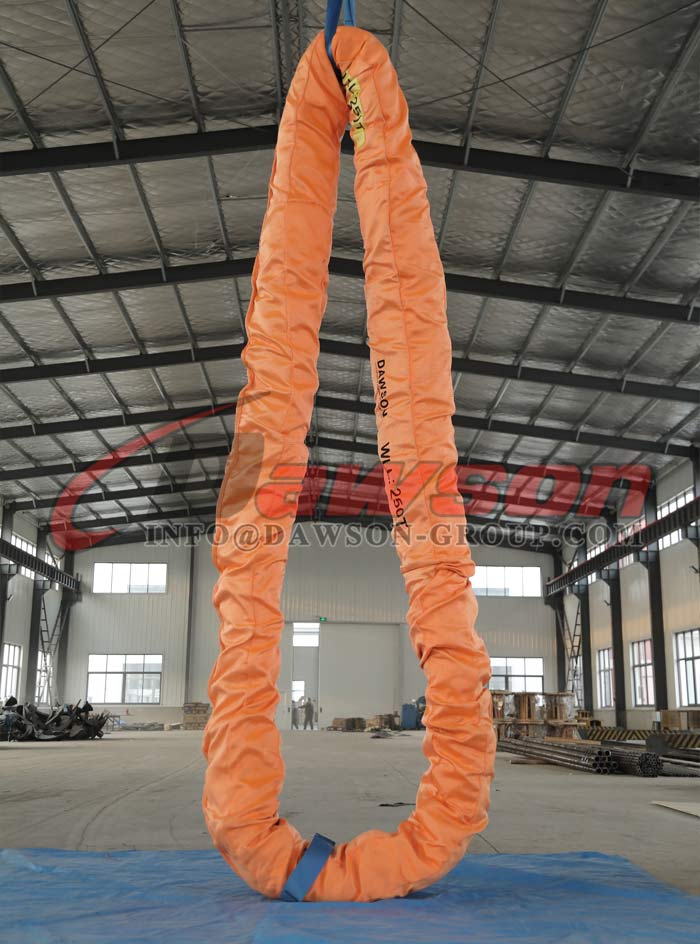 WLL 250T Polyester Round Slings, 250000kg Heavy Duty Endless Type Crane Lifting Slings, 250 Ton
