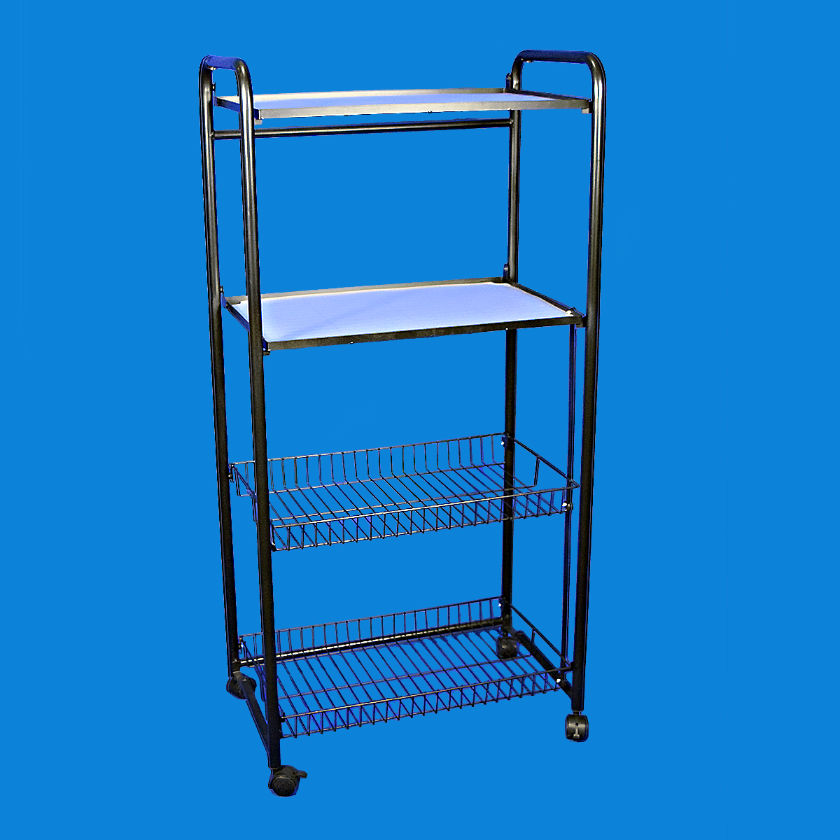 retail fixture floor standing folding metal wire display shelf(PH2305D)