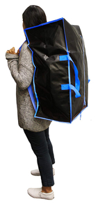 Extra large PP woven fabric clear clothes storage bag Moving heavy duty zipper closure Reusable backpack carry handle