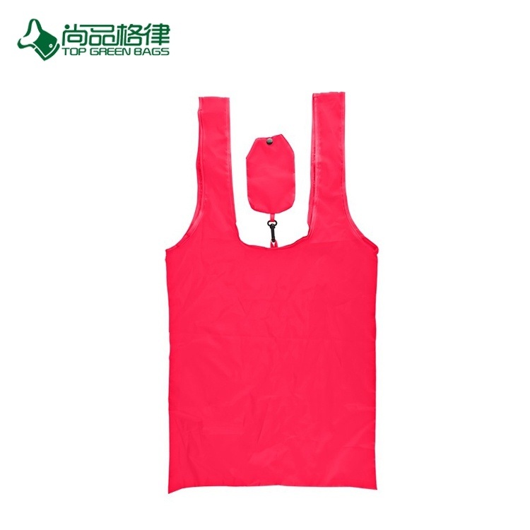 Promotional Recycle Market Eco Friendly Reusable Grocery Tote Polyester Foldable Shopping Bag for Gift