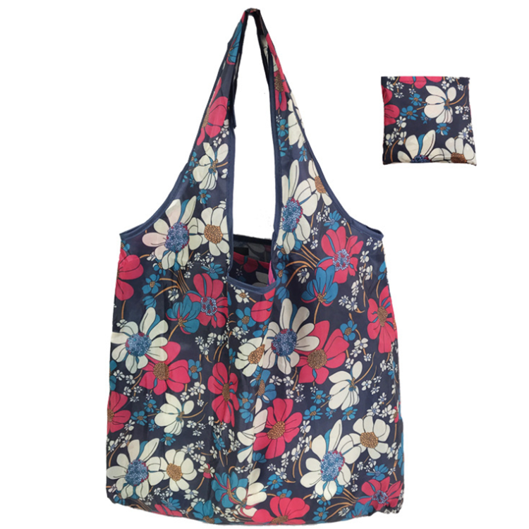 Polyester Large Foldable Grocery Shopping Tote Bag Reusable Washable Heavy Duty Shopping Bags