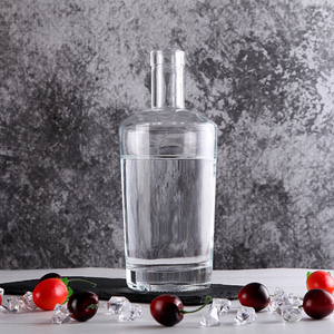 Luxury Heavy Brandy Glass Bottle for Liquor Clear Round Shape Bottle
