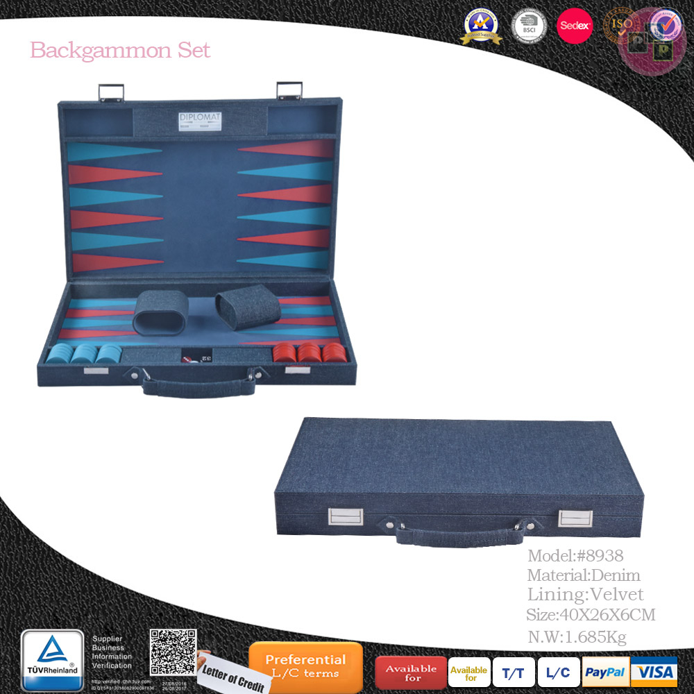 2020 Best Sell High-Grade Costom Antique Luxury Denim Backgammon Set