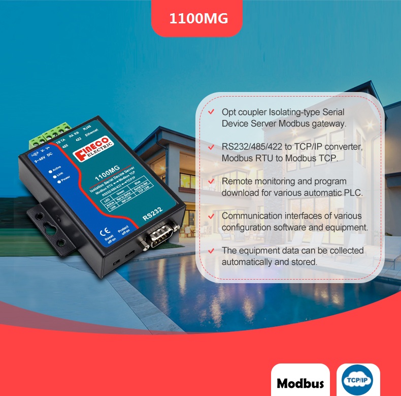 1100MG modbus gateway in energy meters tcp ip to rs485 converter RTU ...