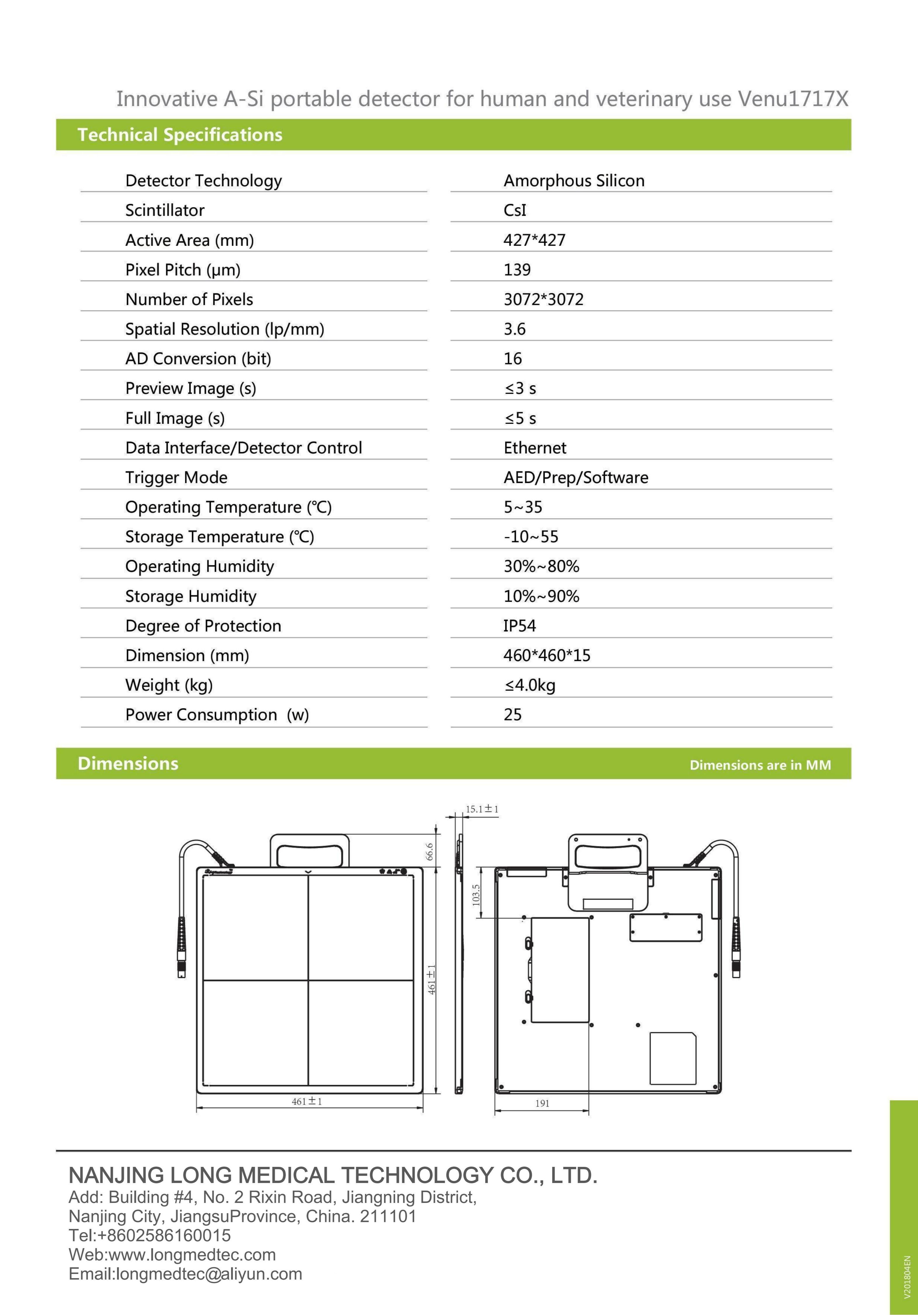 Venu1717X Wire Flat Panel Detector_01