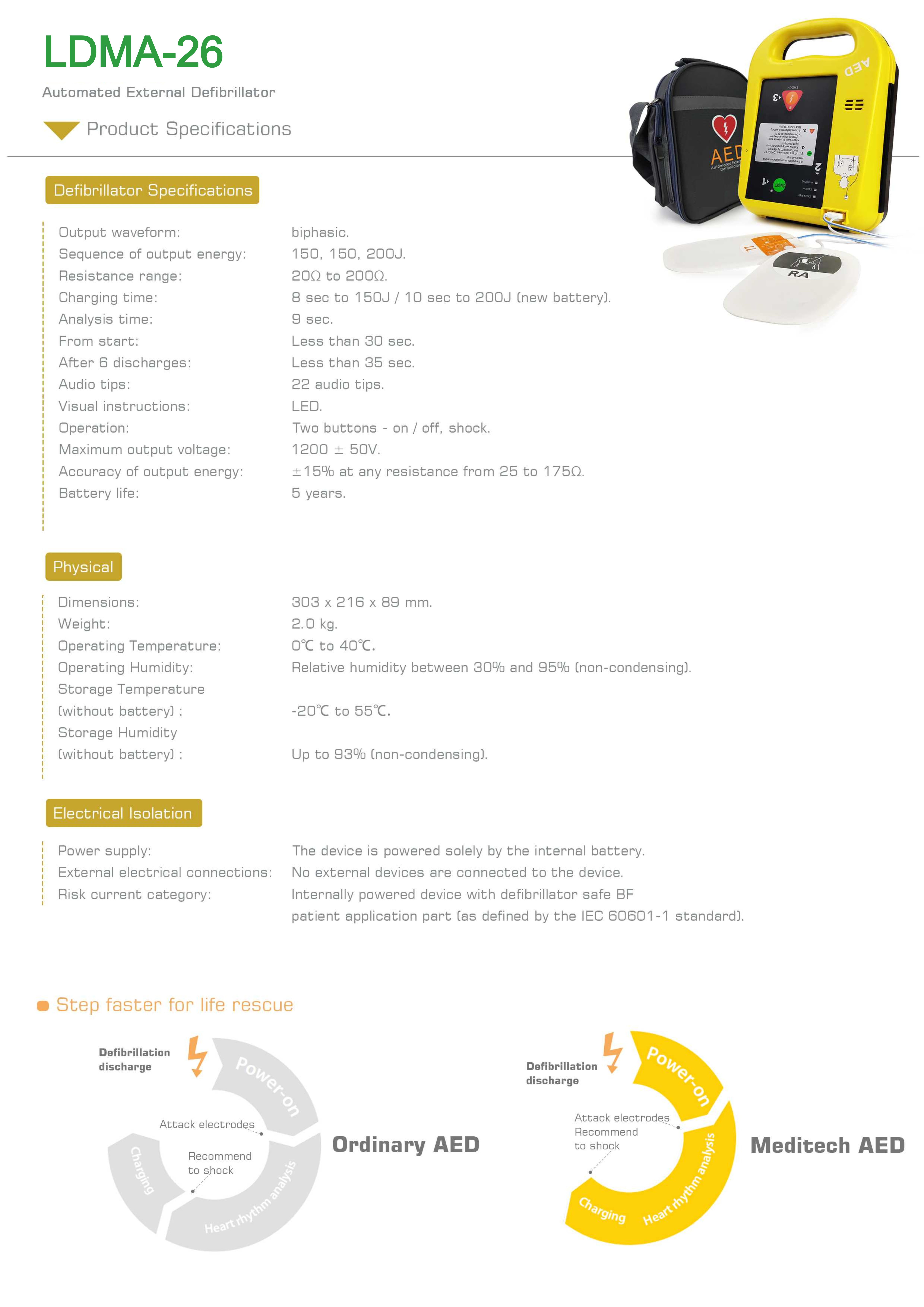 D&eacute;fibrillateur externe automatis&eacute; LDMA-26-3