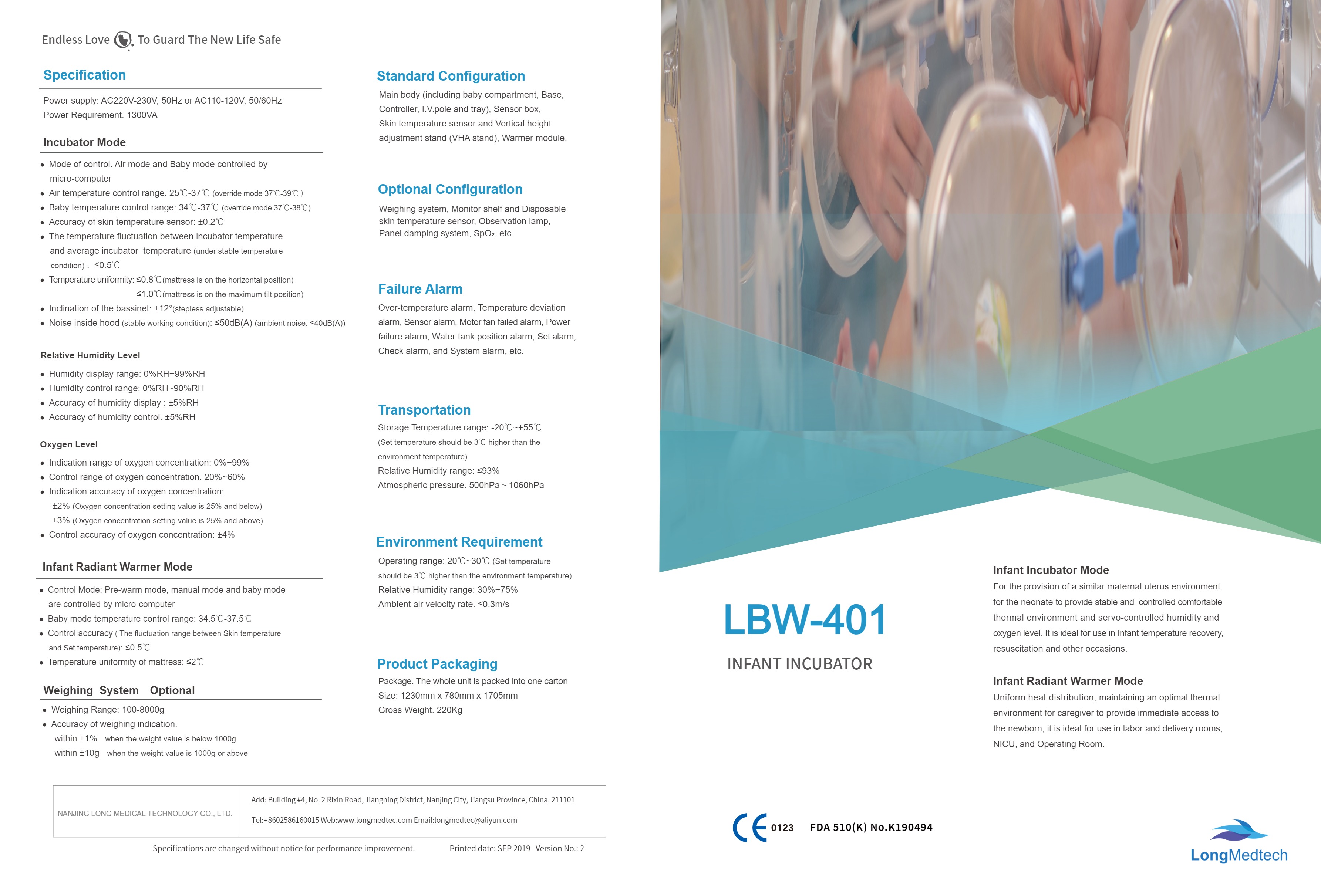 Incubateur pour nourrissons LBW-401-1