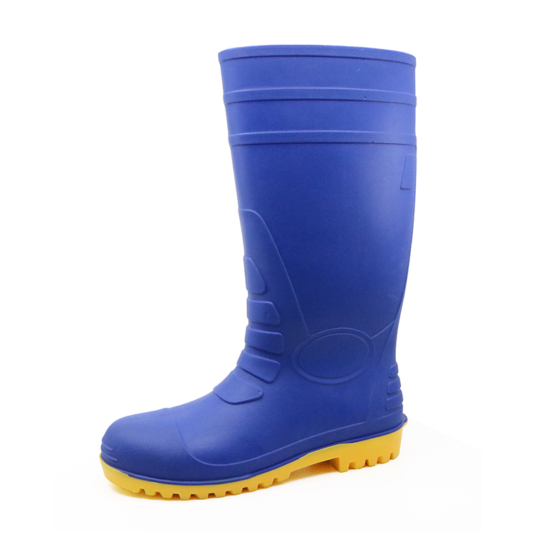 108-6 blue steel toe construction site pvc safety rain gumboots