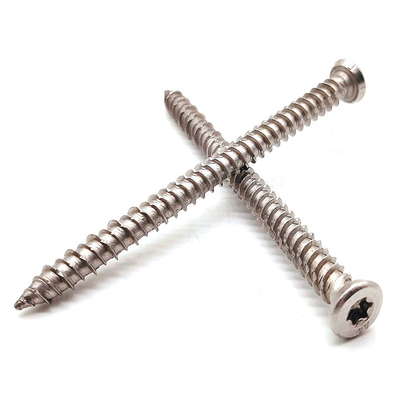 Vis à bois entièrement filetée en acier inoxydable 304 316 pour aggloméré à tête fraisée M3