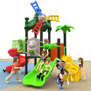 Kleine Kinderspielplatzrutschen mit Giraffe-Leiter und 2 Folien (WJ-C1)
