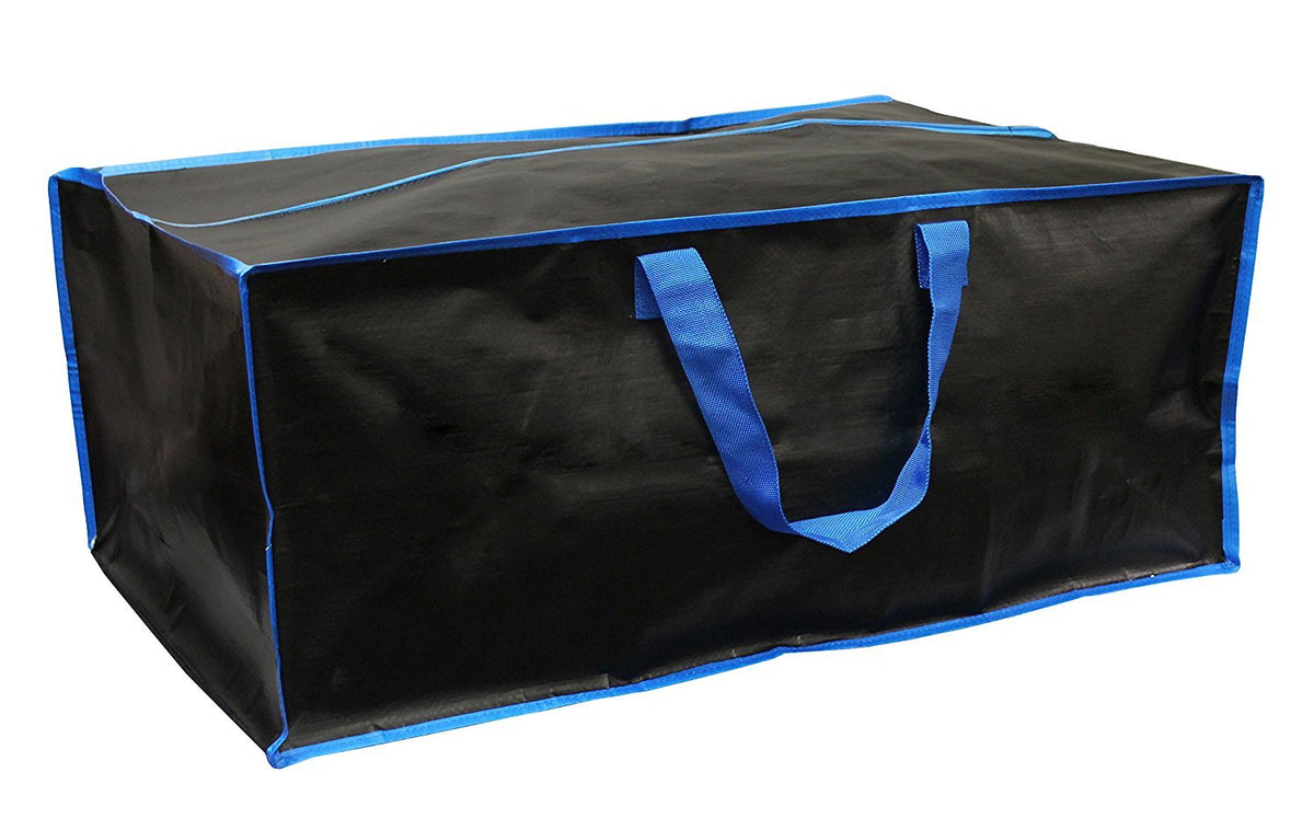 Extra large PP woven fabric clear clothes storage bag Moving heavy duty zipper closure Reusable backpack carry handle