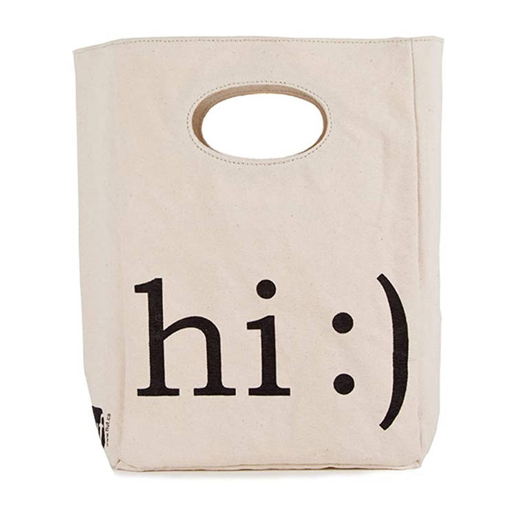 Takeaway Simple Custom Logo Women Cooler Insulated Food Tote Box Canvas Lunch Bag