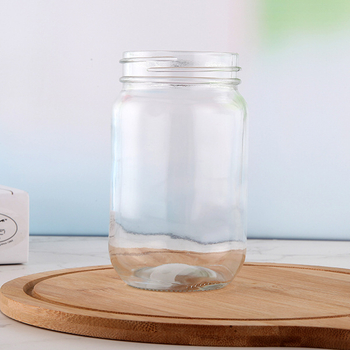 450 Ml Manson Jar Empty Food Storage Clear Glass Jar with Lid