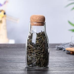  Sealed Bamboo Lid Coffee Bean Storage Jar Mushroom-Shaped Glass Sealed Jar