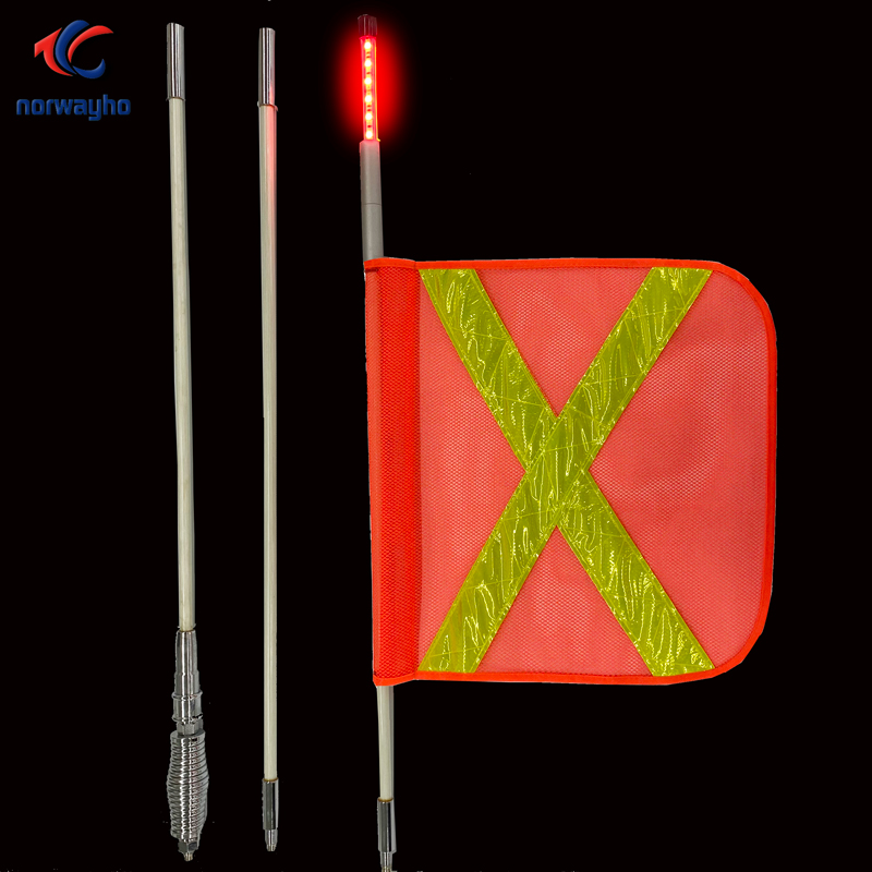 Safety Mining Whips with Light 3 Flagpoles