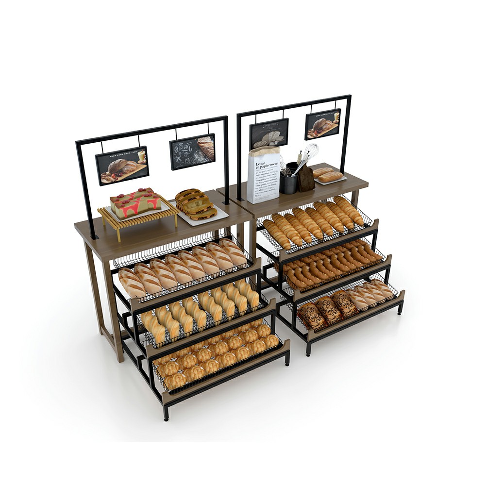 Wooden Bakery Display Shelf