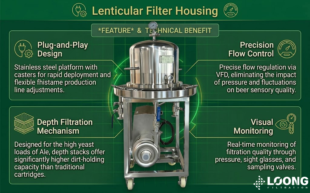 Carcasa de filtro lenticular