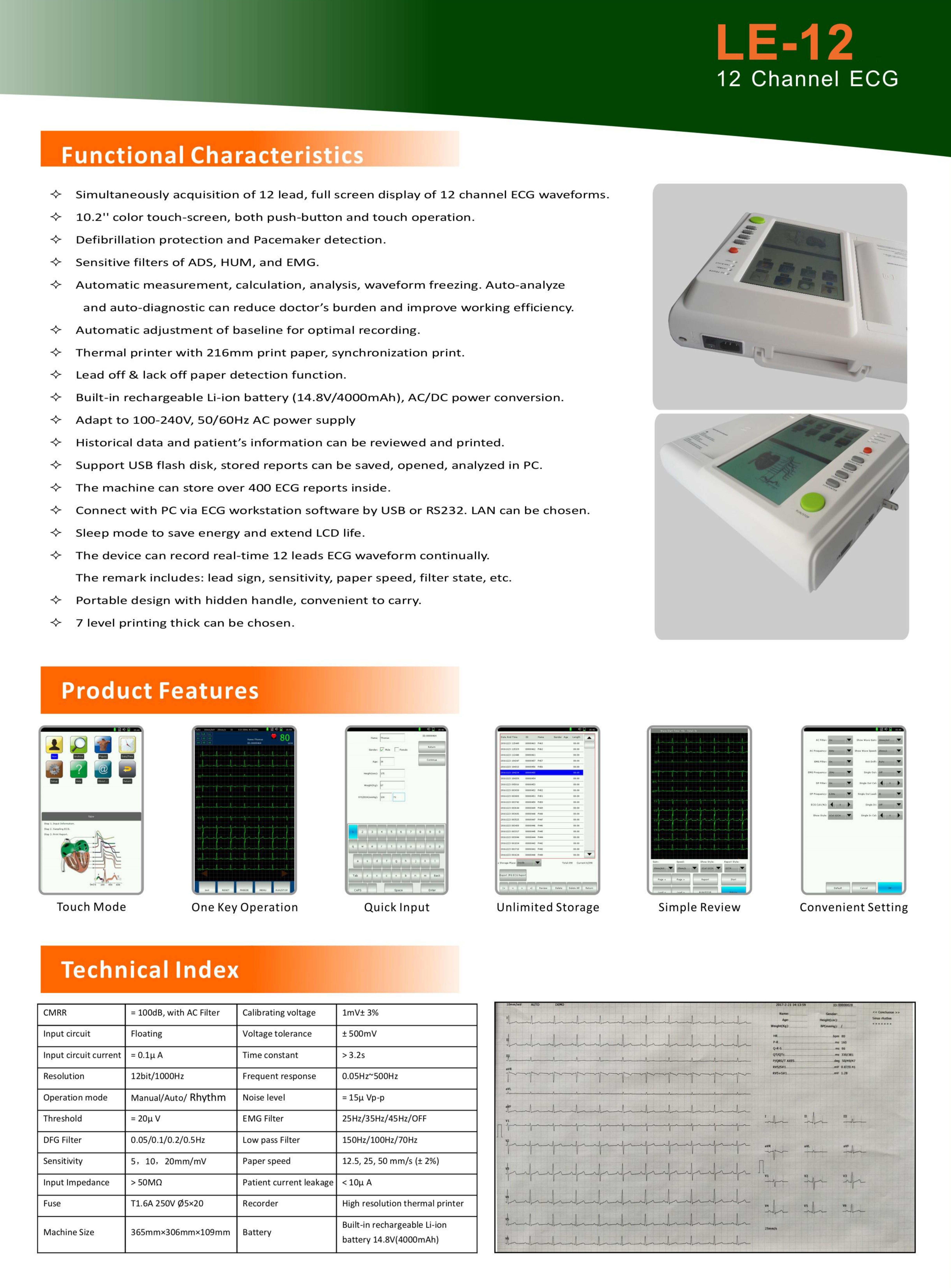 LE-12 ECG-1 12 canaux