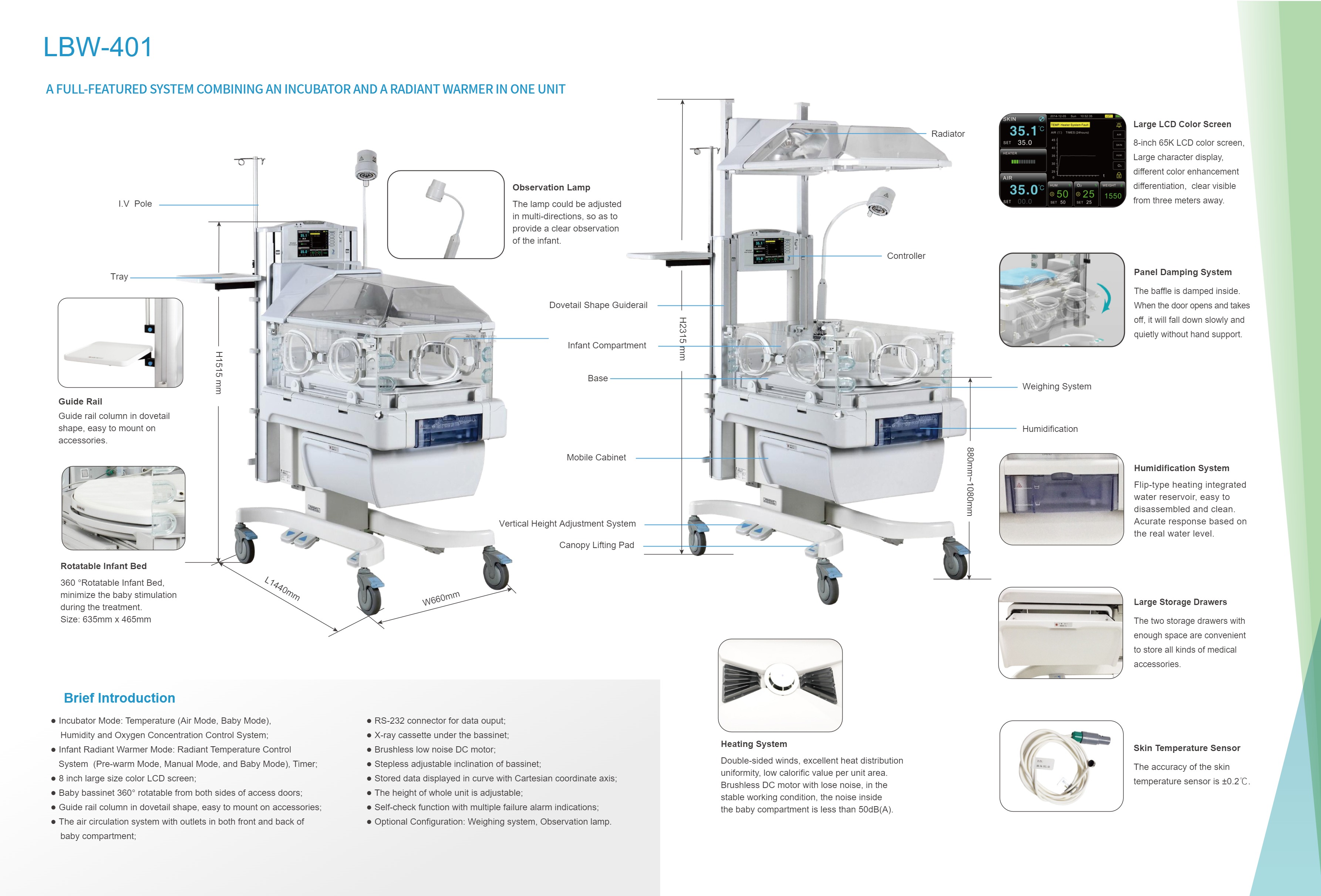 Incubateur pour nourrissons LBW-401-2