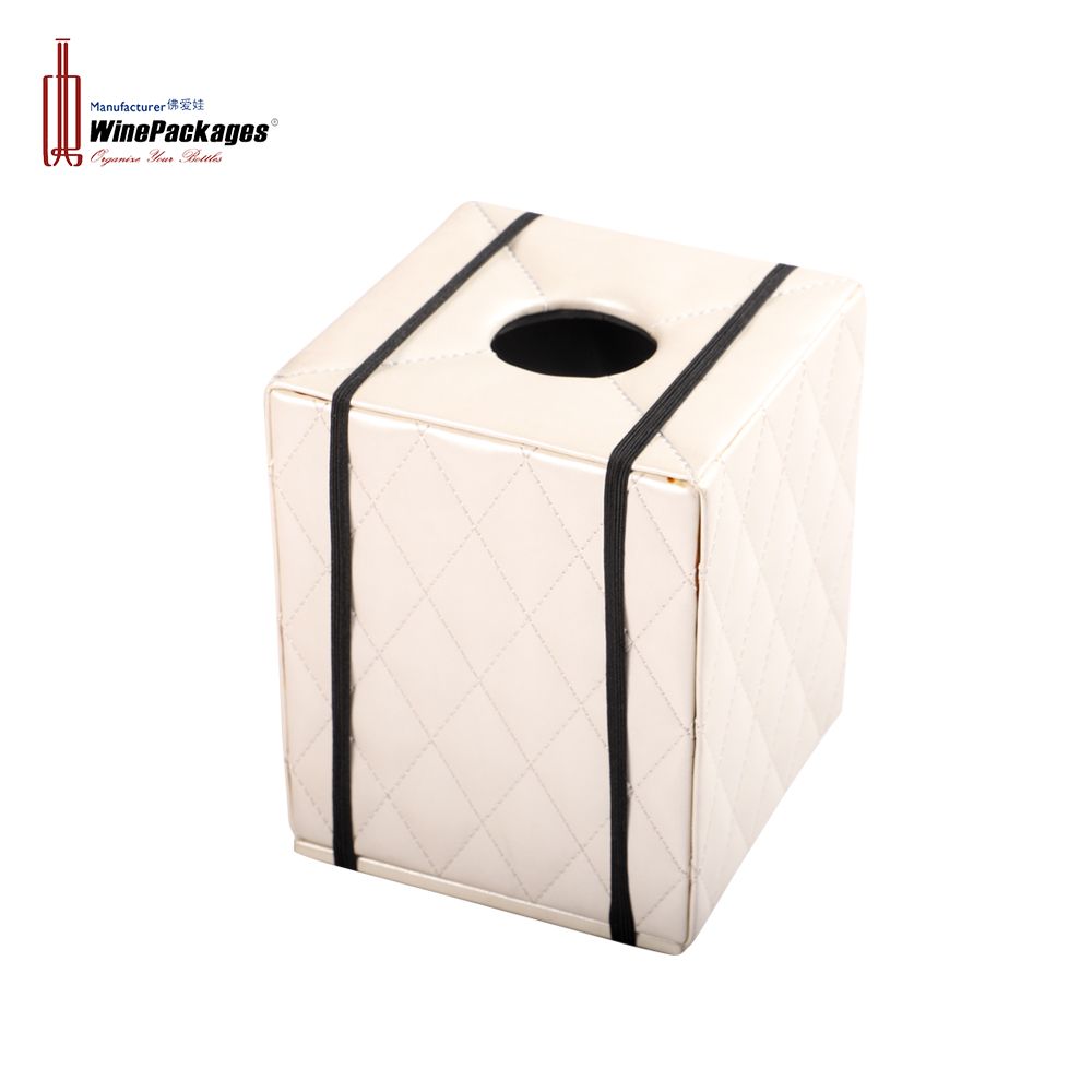 Tissue Box Cover Square PU Leather Tissue Holder Cube Bathroom Decor Box Toilet Paper Holder 